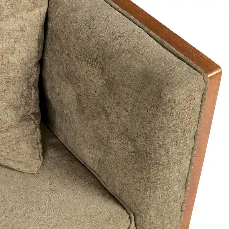 Causeuse en tissu touffeté bleu marine / beige foncé / anthracite avec coussins décoratifs, 2 places