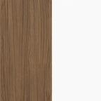 Meuble TV blanc / grain de bois brun avec 3 tiroirs, convient aux téléviseurs jusqu'à 80 pouces