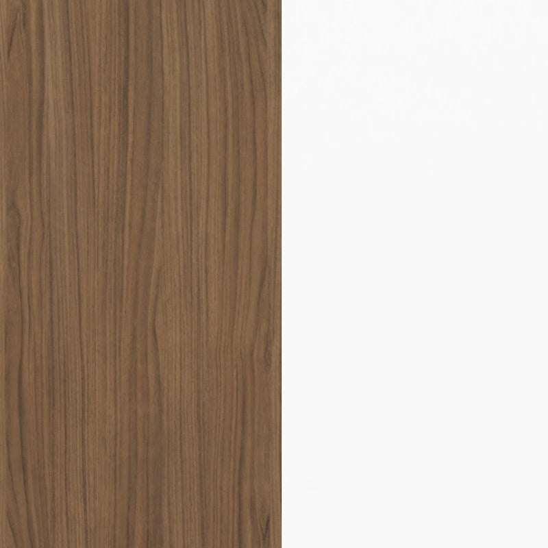 Meuble TV blanc / grain de bois brun avec 3 tiroirs, convient aux téléviseurs jusqu'à 80 pouces