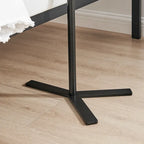 Table d'appoint ovale noire/naturelle avec pied en métal en Y