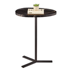 Table d'appoint ovale noire/naturelle avec pied en métal en Y