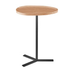 Table d'appoint ovale noire/naturelle avec pied en métal en Y
