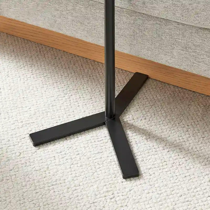 Table d'appoint ovale noire/naturelle avec pied en métal en Y