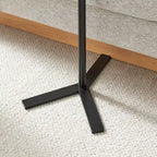 Table d'appoint ovale noire/naturelle avec pied en métal en Y