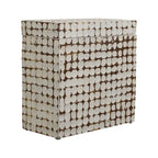 Table d'appoint carrée blanche – 1 pièce, mosaïque de coquilles de noix de coco