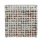 Table d'appoint carrée blanche – 1 pièce, mosaïque de coquilles de noix de coco