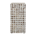 Table d'appoint carrée blanche – 1 pièce, mosaïque de coquilles de noix de coco