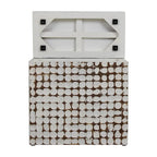 Table d'appoint carrée blanche – 1 pièce, mosaïque de coquilles de noix de coco