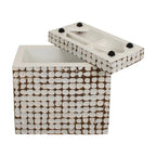 Table d'appoint carrée blanche – 1 pièce, mosaïque de coquilles de noix de coco