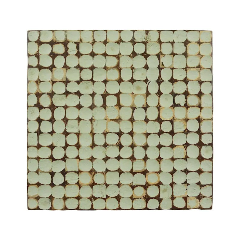 Table d'appoint carrée blanche – 1 pièce, mosaïque de coquilles de noix de coco