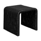 Table d'appoint carrée en rotin tressé noir – 1 pièce