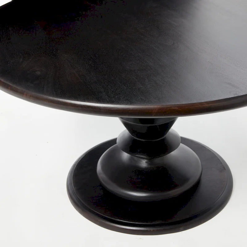 Table basse piédestal en bois massif Berns