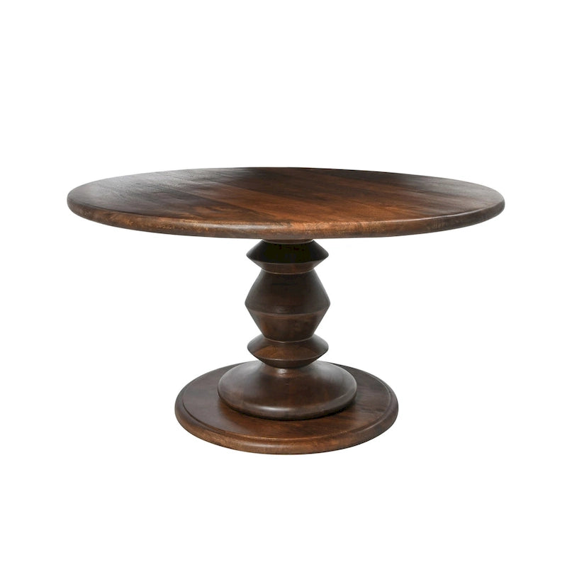 Table basse piédestal en bois massif Berns