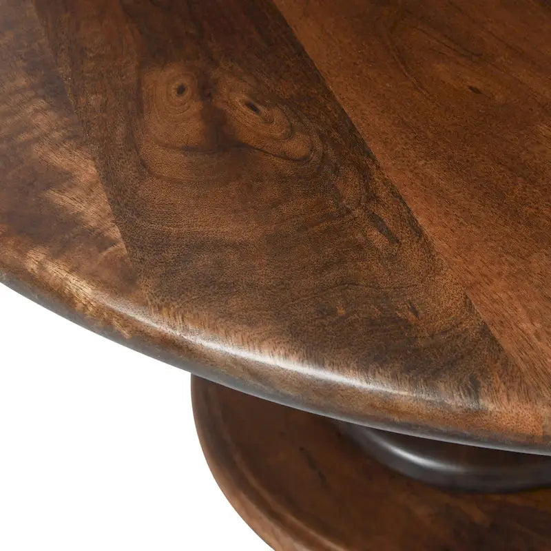 Table basse piédestal en bois massif Berns