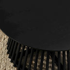 Table basse carrée en bois, profil bas, 1 place, salon, marron / noyer foncé / noir