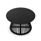 Table basse carrée en bois, profil bas, 1 place, salon, marron / noyer foncé / noir