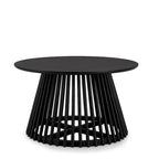 Table basse carrée en bois, profil bas, 1 place, salon, marron / noyer foncé / noir