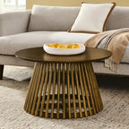 Table basse carrée en bois, profil bas, 1 place, salon, marron / noyer foncé / noir