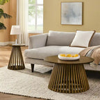 Table basse carrée en bois, profil bas, 1 place, salon, marron / noyer foncé / noir