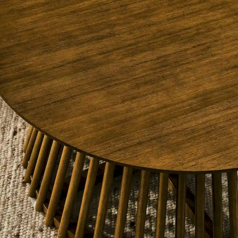 Table basse carrée en bois, profil bas, 1 place, salon, marron / noyer foncé / noir