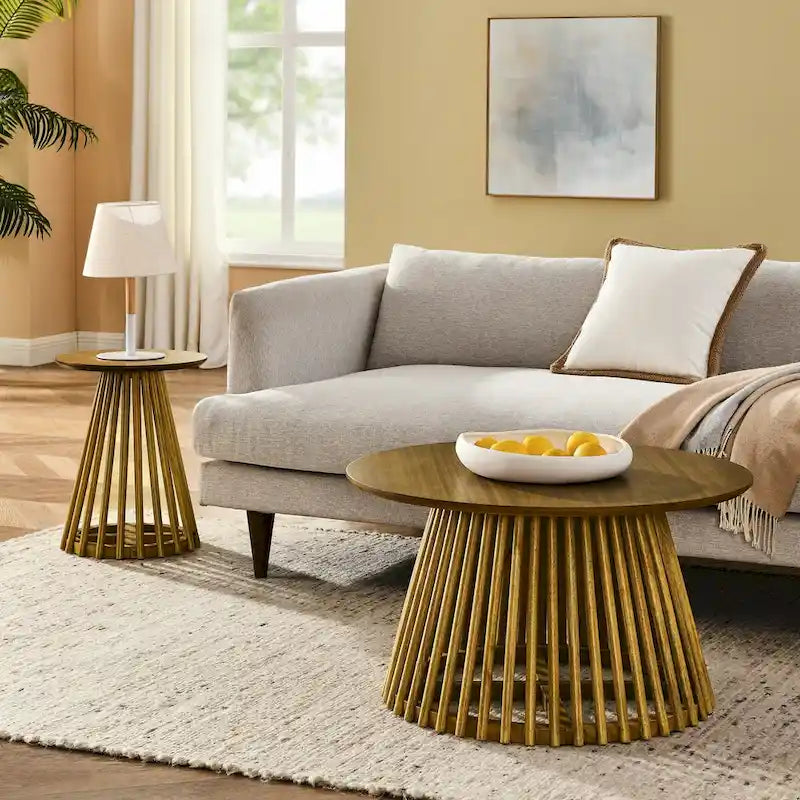 Table basse carrée en bois, profil bas, 1 place, salon, marron / noyer foncé / noir