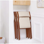 Chaise de salle à manger pliante crème et cerisier, lot de 2