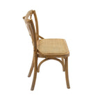 Banc X-arrière en rotin marron antique, 2 places