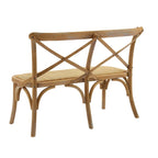 Banc X-arrière en rotin marron antique, 2 places
