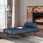 Méridienne Mid-Century 1 place anthracite / bleu marine / beige