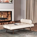 Méridienne Mid-Century 1 place anthracite / bleu marine / beige