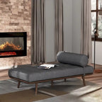 Méridienne Mid-Century 1 place anthracite / bleu marine / beige