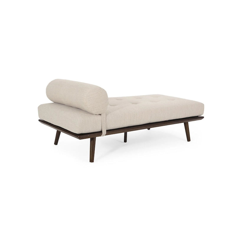 Méridienne Mid-Century 1 place anthracite / bleu marine / beige