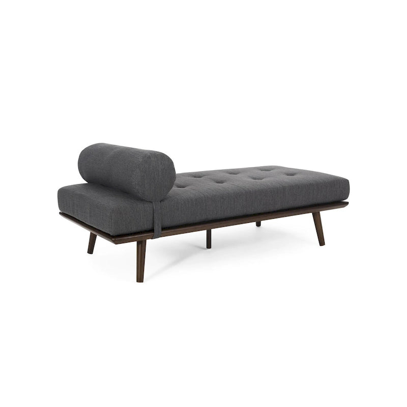 Méridienne Mid-Century 1 place anthracite / bleu marine / beige
