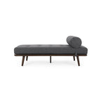 Méridienne Mid-Century 1 place anthracite / bleu marine / beige