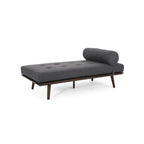 Méridienne Mid-Century 1 place anthracite / bleu marine / beige