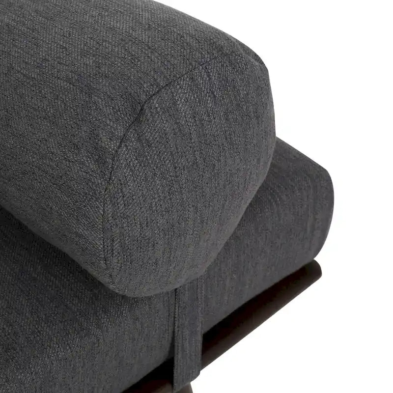Méridienne Mid-Century 1 place anthracite / bleu marine / beige