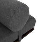 Méridienne Mid-Century 1 place anthracite / bleu marine / beige