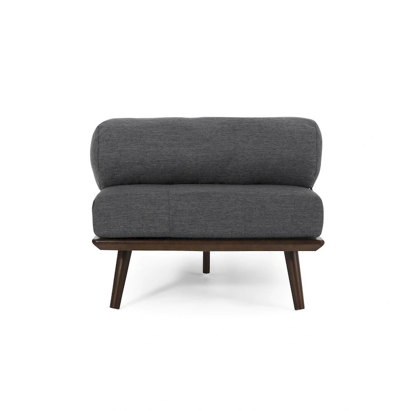 Méridienne Mid-Century 1 place anthracite / bleu marine / beige