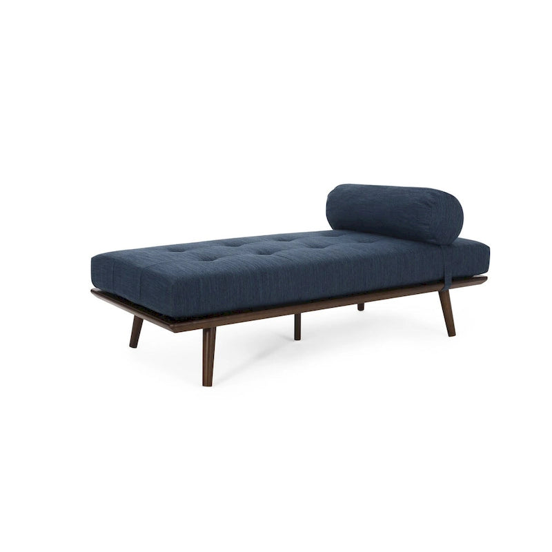 Méridienne Mid-Century 1 place anthracite / bleu marine / beige