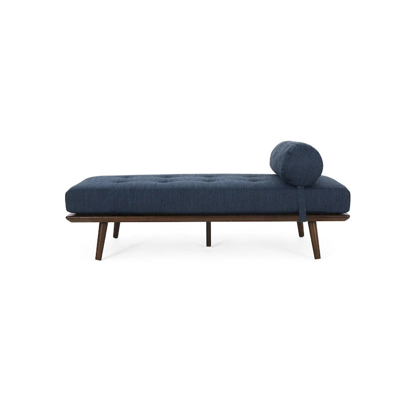 Méridienne Mid-Century 1 place anthracite / bleu marine / beige