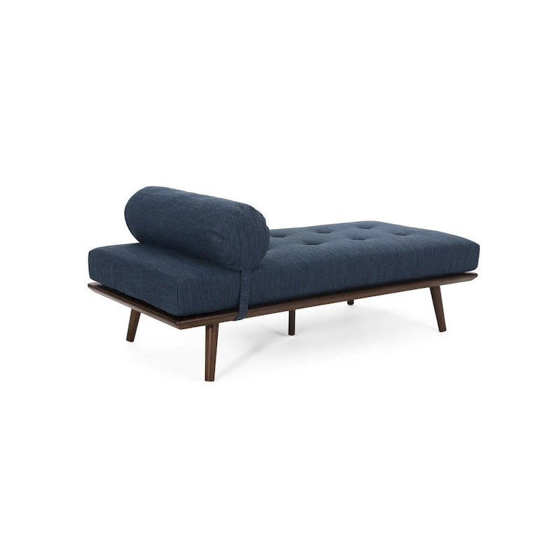 Méridienne Mid-Century 1 place anthracite / bleu marine / beige