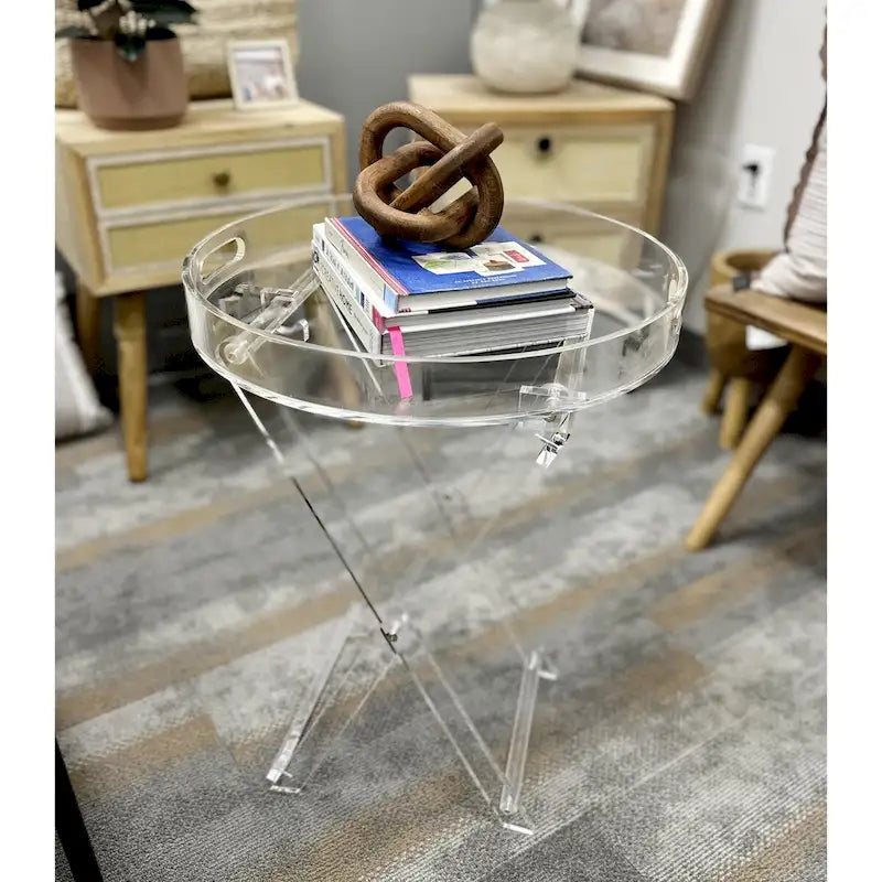 Table plateau pliable individuelle en acrylique transparent