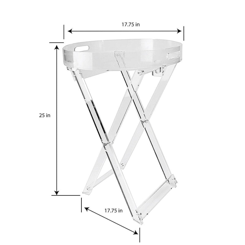 Table plateau pliable individuelle en acrylique transparent