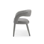 Chaise de salle à manger en similicuir gris, style moderne, 1 place