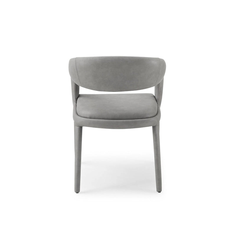 Chaise de salle à manger en similicuir gris, style moderne, 1 place