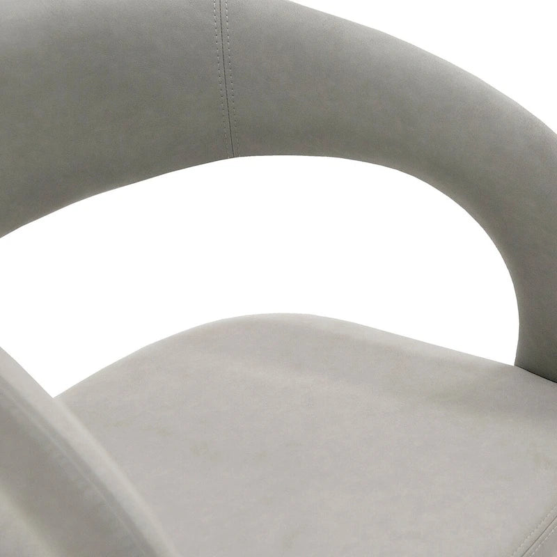 Chaise de salle à manger en similicuir gris, style moderne, 1 place