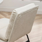 Chaise de salle à manger tapissée en tissu marron/blanc cassé avec piètement luge, lot de 2