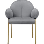 Chaise de salle à manger Off White Teddy et velours gris, lot de 2