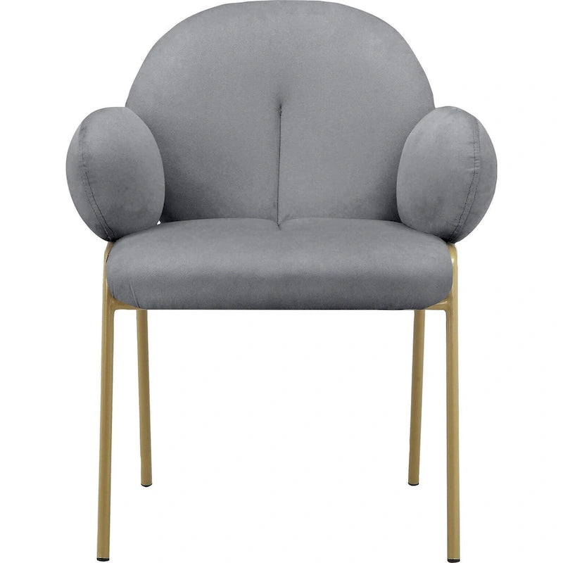 Chaise de salle à manger Off White Teddy et velours gris, lot de 2