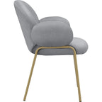 Chaise de salle à manger Off White Teddy et velours gris, lot de 2